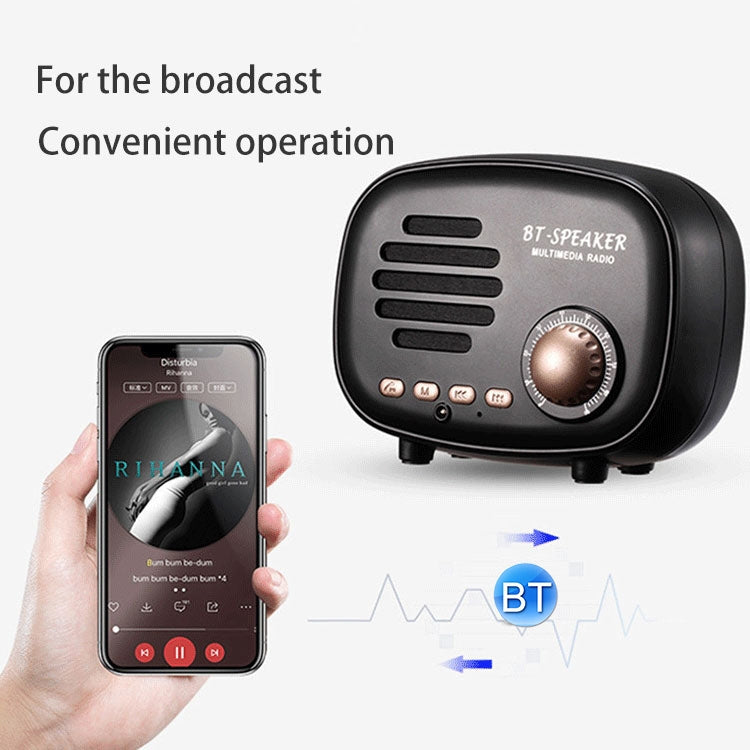 Q108 Retro Mini Wireless Bluetooth Speaker, Support Hands-free / TF Card / U disk / FM(Blue) - Mini Speaker by PMC TechLife | Online Shopping South Africa | PMC TechLife