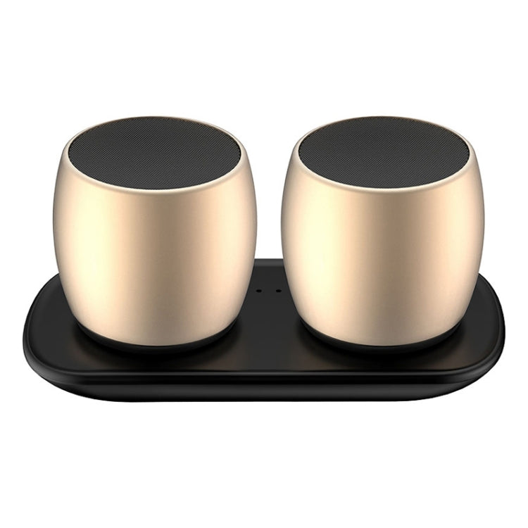 SARDiNE F1 Aluminium Alloy Stereo Wireless Bluetooth Speaker with Charging Dock, Support Hands-free(Gold) - free shipping - PMC TechLife - Order now!