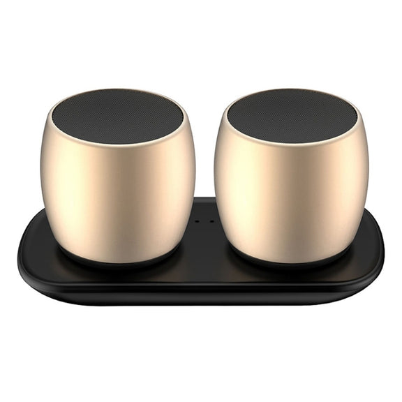 SARDiNE F1 Aluminium Alloy Stereo Wireless Bluetooth Speaker with Charging Dock, Support Hands-free(Gold)