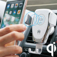 C6 Gravity Induction Car Qi Wireless Charger Fast Charging Air Vent Phone Holder(White) - Car Holders by PMC TechLife | Online Shopping South Africa | PMC TechLife