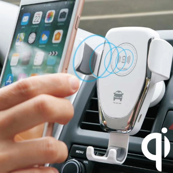 C6 Gravity Induction Car Qi Wireless Charger Fast Charging Air Vent Phone Holder(White)