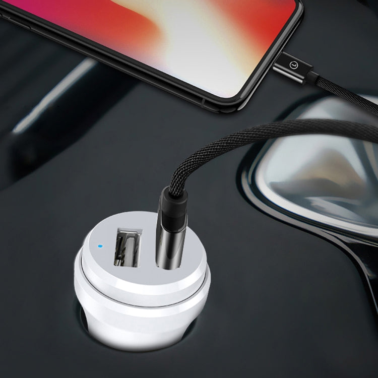 ipipoo XP-1 Dual USB Car Fast Charging Charger with Android Line (White) - free shipping - PMC Jewellery - Order now!