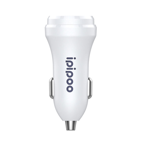 ipipoo XP-1 Dual USB Car Fast Charging Charger with Android Line (White)