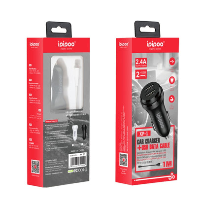 ipipoo XP-1 Dual USB Car Fast Charging Charger with Android Line (White) - free shipping - PMC Jewellery - Order now!