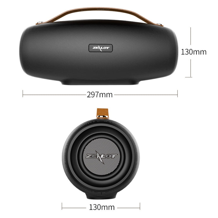 ZEALOT S27 Multifunctional Bass Wireless Bluetooth Speaker, Built-in Microphone, Support Bluetooth Call & AUX & TF Card & 1x93mm + 2x66mm Speakers(Black)