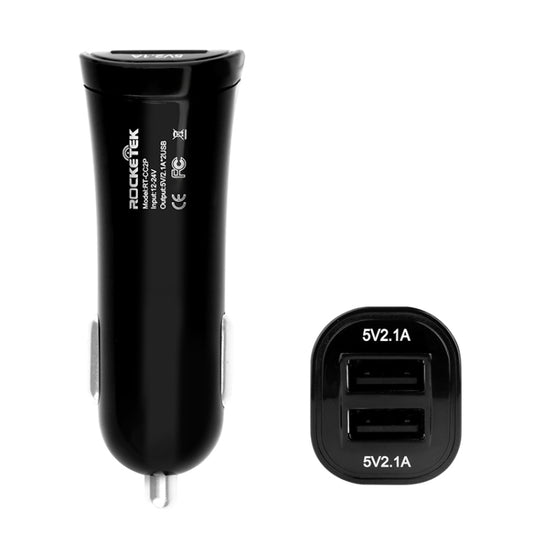 ROCKETEK CC2P DC 5V 4.2A Dual USB Smart Car Charger - Car Charger by ROCKETEK | Online Shopping South Africa | PMC Jewellery | Buy Now Pay Later Mobicred