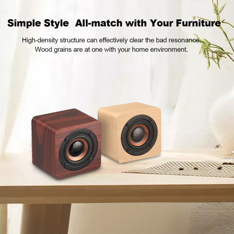 Q1 Wooden Mini Portable Mega Bass Wireless Bluetooth Speaker(Red) - Mini Speaker by PMC TechLife | Online Shopping South Africa | PMC TechLife