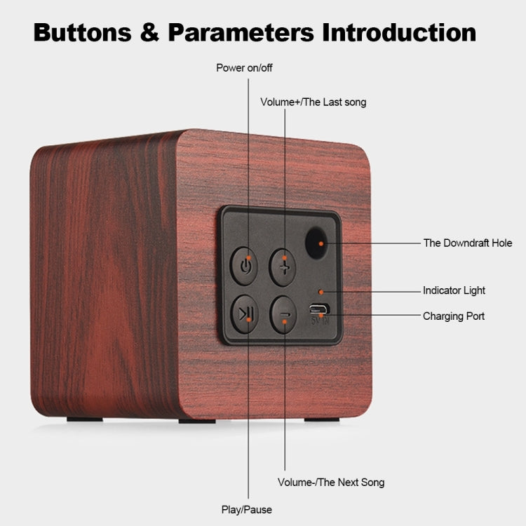 Q1 Wooden Mini Portable Mega Bass Wireless Bluetooth Speaker(Walnut wood) - Mini Speaker by PMC TechLife | Online Shopping South Africa | PMC TechLife