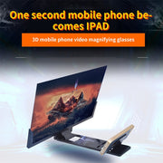 F3 14 inch Radiation Protection Universal Mobile Phone Screen Amplifier 3D HD Video Amplifier with Stand(Black)