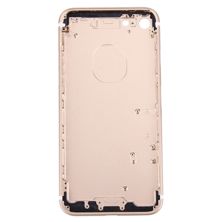 5 in 1 for iPhone 7 (Back Cover + Card Tray + Volume Control Key + Power Button + Mute Switch Vibrator Key) Full Assembly Housing Cover(Gold)