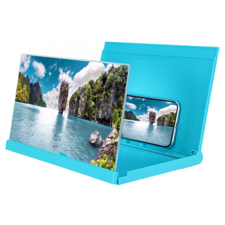F18 12 inch Rotatable Folding Universal Mobile Phone Screen Amplifier HD Video Amplifier with Block Light Card, Book Shape Version(Blue) - Screen Magnifier by PMC TechLife | Online Shopping South Africa | PMC TechLife