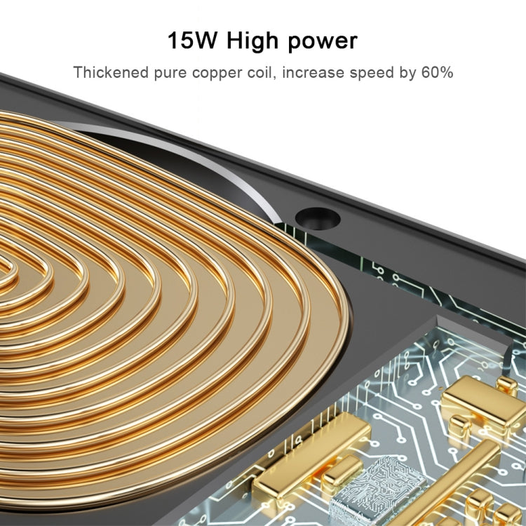 Q2 15W Universal Rotation Infrared Induction Magnetic Car Wireless Charging Mobile Phone Holder with Micro USB + 8 Pin + Type-C / USB-C Magnetic Connector(Blue) - Wireless Charger Holders by PMC TechLife | Online Shopping South Africa | PMC TechLife