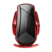 Q2 15W Universal Rotation Infrared Induction Magnetic Car Wireless Charging Mobile Phone Holder with Micro USB + 8 Pin + Type-C / USB-C Magnetic Connector(Red)