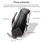 Q2 15W Universal Rotation Infrared Induction Magnetic Car Wireless Charging Mobile Phone Holder with Micro USB + 8 Pin + Type-C / USB-C Magnetic Connector(Red)