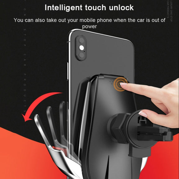 S7 15W QI 360 Degree Rotatable Infrared Induction Car Air Outlet Wireless Charging Mobile Phone Holder for 4.0-6.5 inch Mobile Phones(Silver)