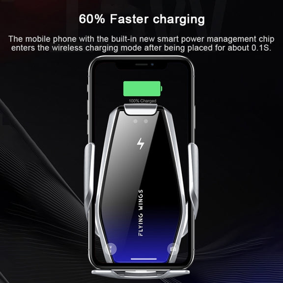 S7 15W QI 360 Degree Rotatable Infrared Induction Car Air Outlet Wireless Charging Mobile Phone Holder for 4.0-6.5 inch Mobile Phones(Silver)