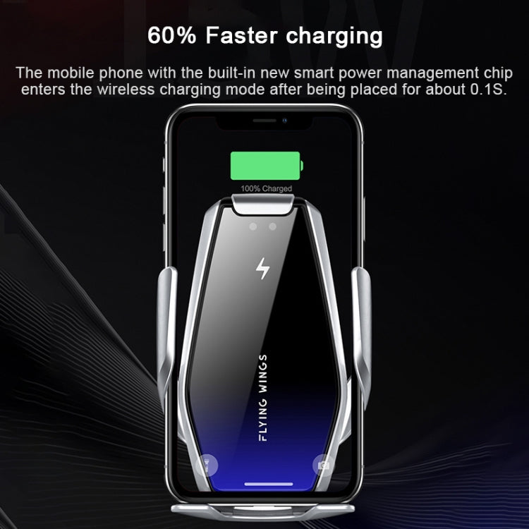 S7 15W QI 360 Degree Rotatable Infrared Induction Car Air Outlet Wireless Charging Mobile Phone Holder for 4.0-6.5 inch Mobile Phones(Silver)
