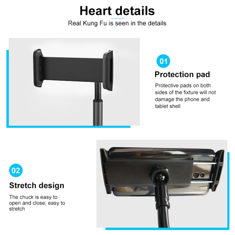 ZM-15 Rotatable Aluminum Alloy Desktop Stand Lazy Stand for 4.7-12.9 inch Mobile Phones / Tablets(Black)