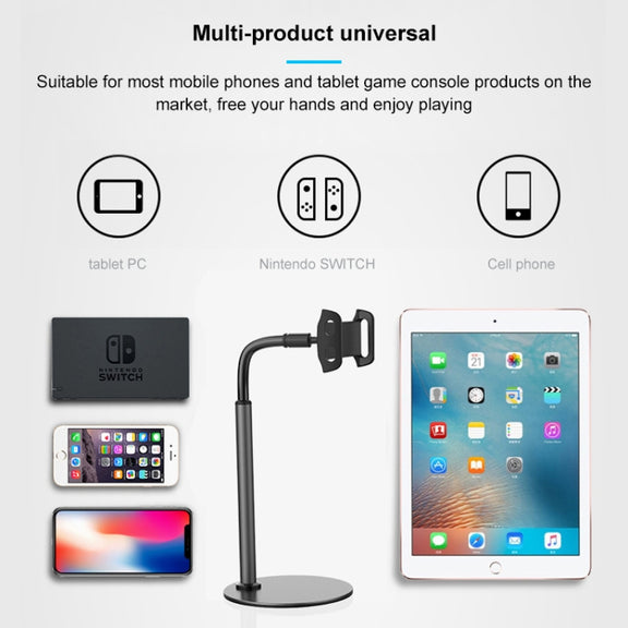 ZM-15 Rotatable Aluminum Alloy Desktop Stand Lazy Stand for 4.7-12.9 inch Mobile Phones / Tablets(Black)
