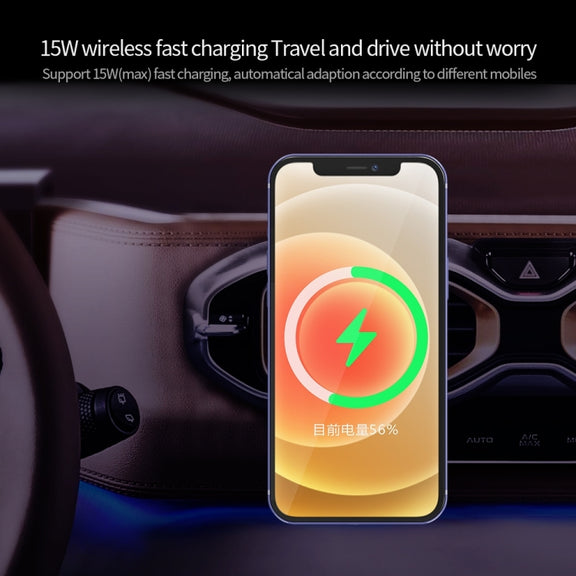 X16 Magsafe Car Air Outlet Vent Mount Clamp Holder 15W Fast Charging Qi Magnetic Wireless Charger(Black)