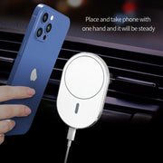 X19 Magsafe Car Air Outlet Vent Mount Clamp Holder 15W Fast Charging Qi Magnetic Wireless Charger(Black)