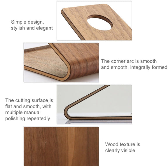 JS01 Wooden Desktop Phone Holder Universal Curved Wood Support Frame For Tablet Phones (Lindens)