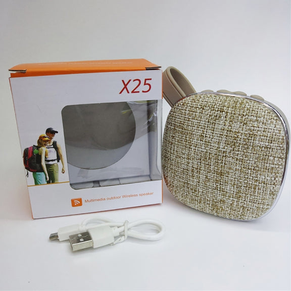 X25new Cloth Texture Square Portable Mini Bluetooth Speaker, Support Hands-free Call & TF Card & AUX(Blue)