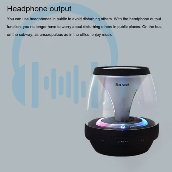 SHABA VS-18 Bluetooth 4.2 Multi-function Portable Small Magic Lamp Colorful Wireless Bluetooth Speaker (Black)