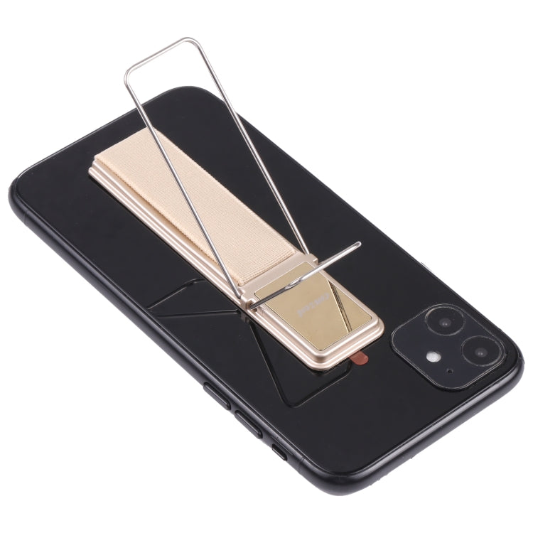 cmzwt CPS-030 Adjustable Folding Magnetic Mobile Phone Holder Bracket with Grip (Gold) - Hand-Sticking Bracket by PMC TechLife | Online Shopping South Africa | PMC TechLife