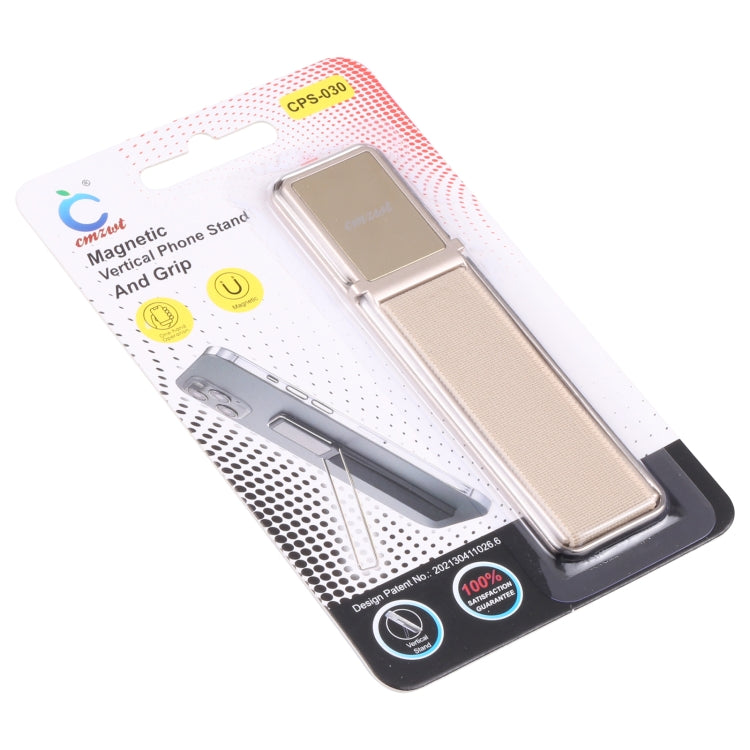 cmzwt CPS-030 Adjustable Folding Magnetic Mobile Phone Holder Bracket with Grip (Gold) - Hand-Sticking Bracket by PMC TechLife | Online Shopping South Africa | PMC TechLife