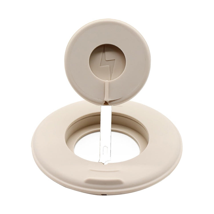 2 in 1 Silicone Desktop Wireless Charger Telescopic Stand For iPhone / Watch Wireless Charger (Beige White)