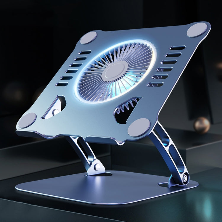 R-JUST HZ22 Dual-purpose Desktop Fan Aluminum Alloy Laptop  Bracket with Light(Tarnish) - free shipping - PMC TechLife - Order now!