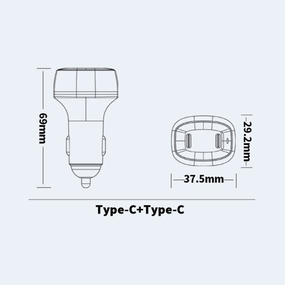 ACC-580 Dual Ports PD 60W Fast Charging Car Charger(White)