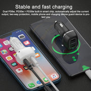 ACC-580 Dual Ports PD 60W Fast Charging Car Charger(White)