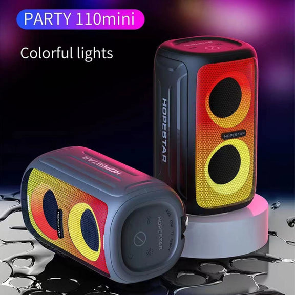 HOPESTAR Party 110 Mini Colorful Lights Wireless Bluetooth Speaker (Black)