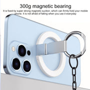 MagSafe Magnetic Adhesive Free Double Joint Ring Holder For iPhone 13 Series / iPhone 12 Series(Blue)