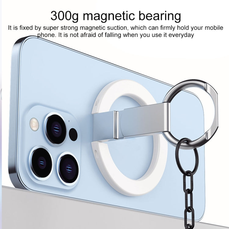 MagSafe Magnetic Adhesive Free Double Joint Ring Holder For iPhone 13 Series / iPhone 12 Series(Blue)