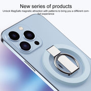 MagSafe Magnetic Adhesive Free Double Joint Ring Holder For iPhone 13 Series / iPhone 12 Series(Blue)