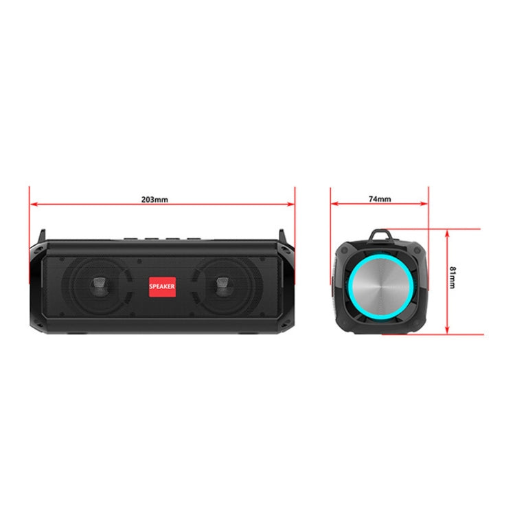 EBS-045 Wireless Stereo RGB Mini Portable Outdoor Music Subwoofer Stereo Speaker with Light (Black) - Desktop Speaker by PMC TechLife | Online Shopping South Africa | PMC TechLife