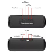 EBS-045 Wireless Stereo RGB Mini Portable Outdoor Music Subwoofer Stereo Speaker with Light (Black)