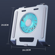 R-JUST HZ25 3.5W Aluminum Alloy Large Turbo Desktop Fan Cooling Laptop Stand(Grey)