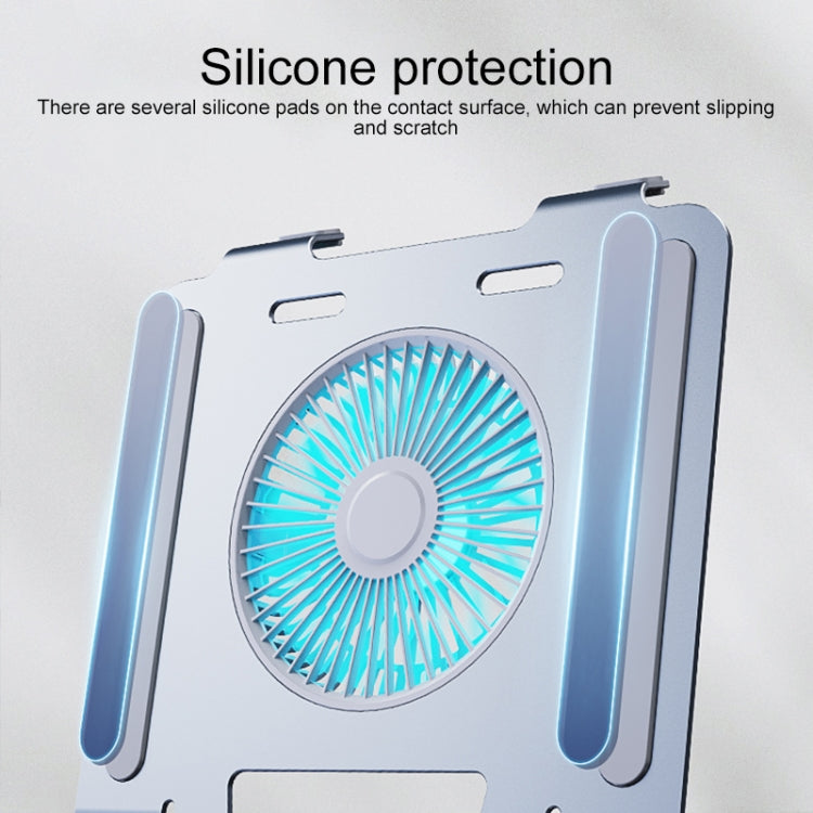 R-JUST HZ25 3.5W Aluminum Alloy Large Turbo Desktop Fan Cooling Laptop Stand(Silver) - free shipping - PMC TechLife - Order now!