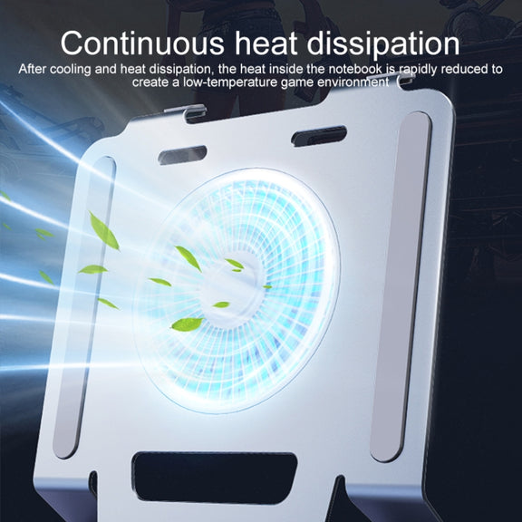 R-JUST HZ25 3.5W Aluminum Alloy Large Turbo Desktop Fan Cooling Laptop Stand(Grey)
