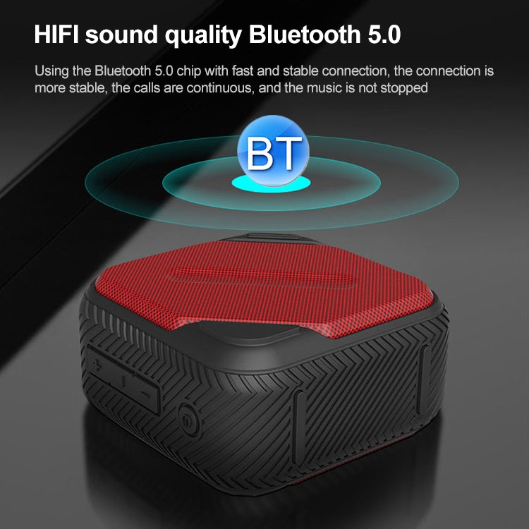 EBS-502 Portable Outdoor Water-resistant Card Mini Wireless Bluetooth Speaker (Red)