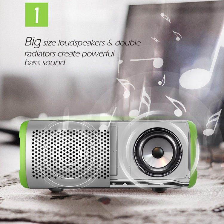 EBS-508 Portable Water-resistant Outdoor Subwoofer Wireless Bluetooth Speaker (Green)