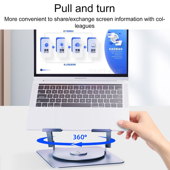R- JUST HZ08-1 Rotating Two Holes Lifting Laptop Stand (Silver)