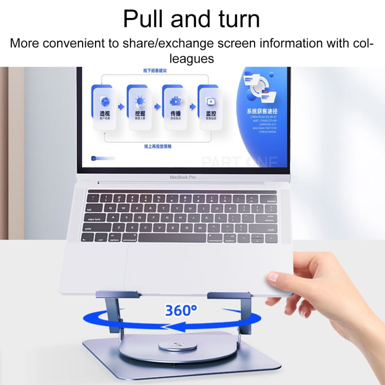 R- JUST HZ08-1 Rotating Two Holes Lifting Laptop Stand (Silver)