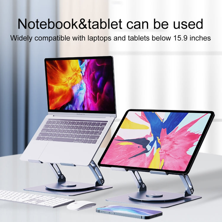 R- JUST HZ08-1 Rotating Two Holes Lifting Laptop Stand (Silver) - free shipping - PMC TechLife - Order now!