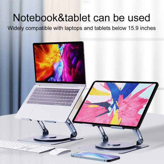 R- JUST HZ08-1 Rotating Two Holes Lifting Laptop Stand (Silver)