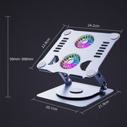 R- JUST HZ13-1 Rotating Foldable Multi-Angle Aluminum Alloy Laptop Fan Bracket (Silver)
